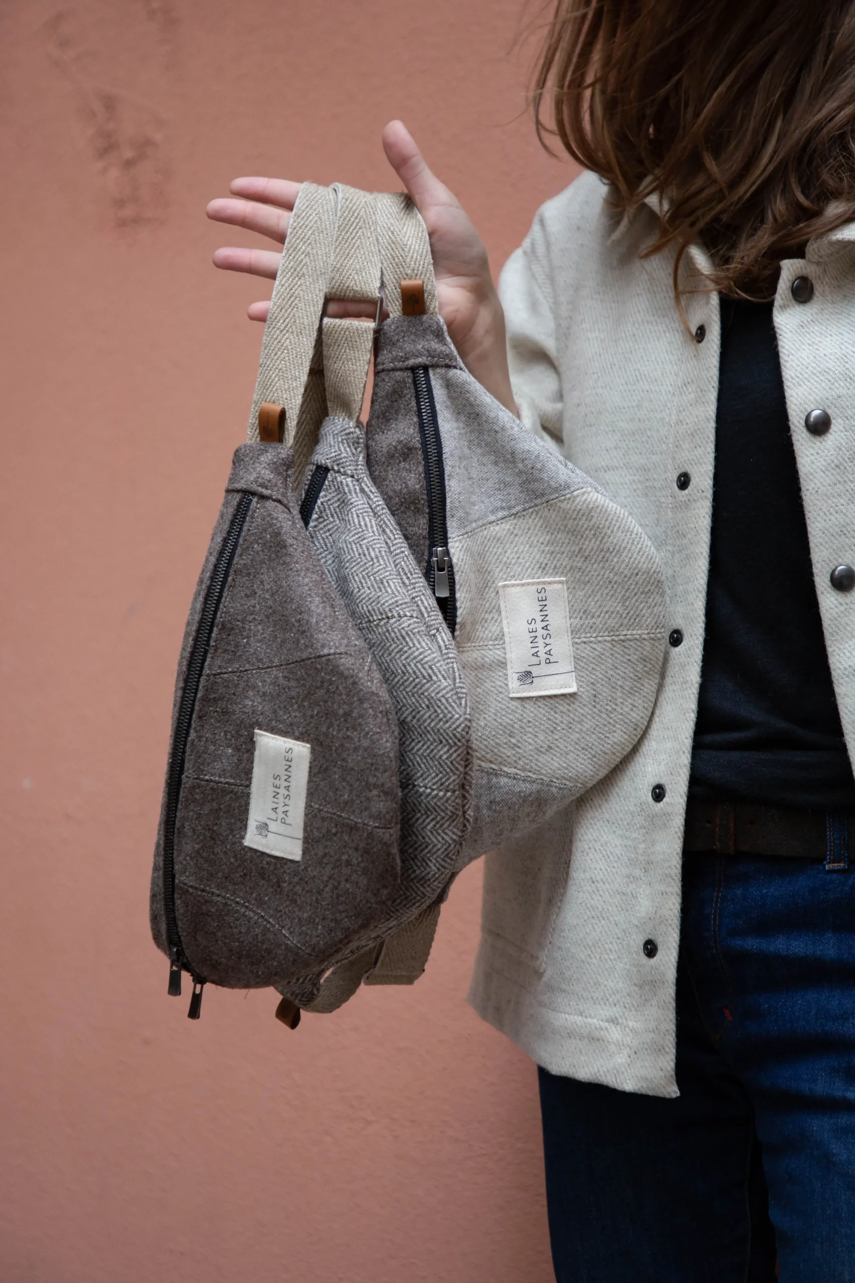 sac banane en laine, 3 modèles