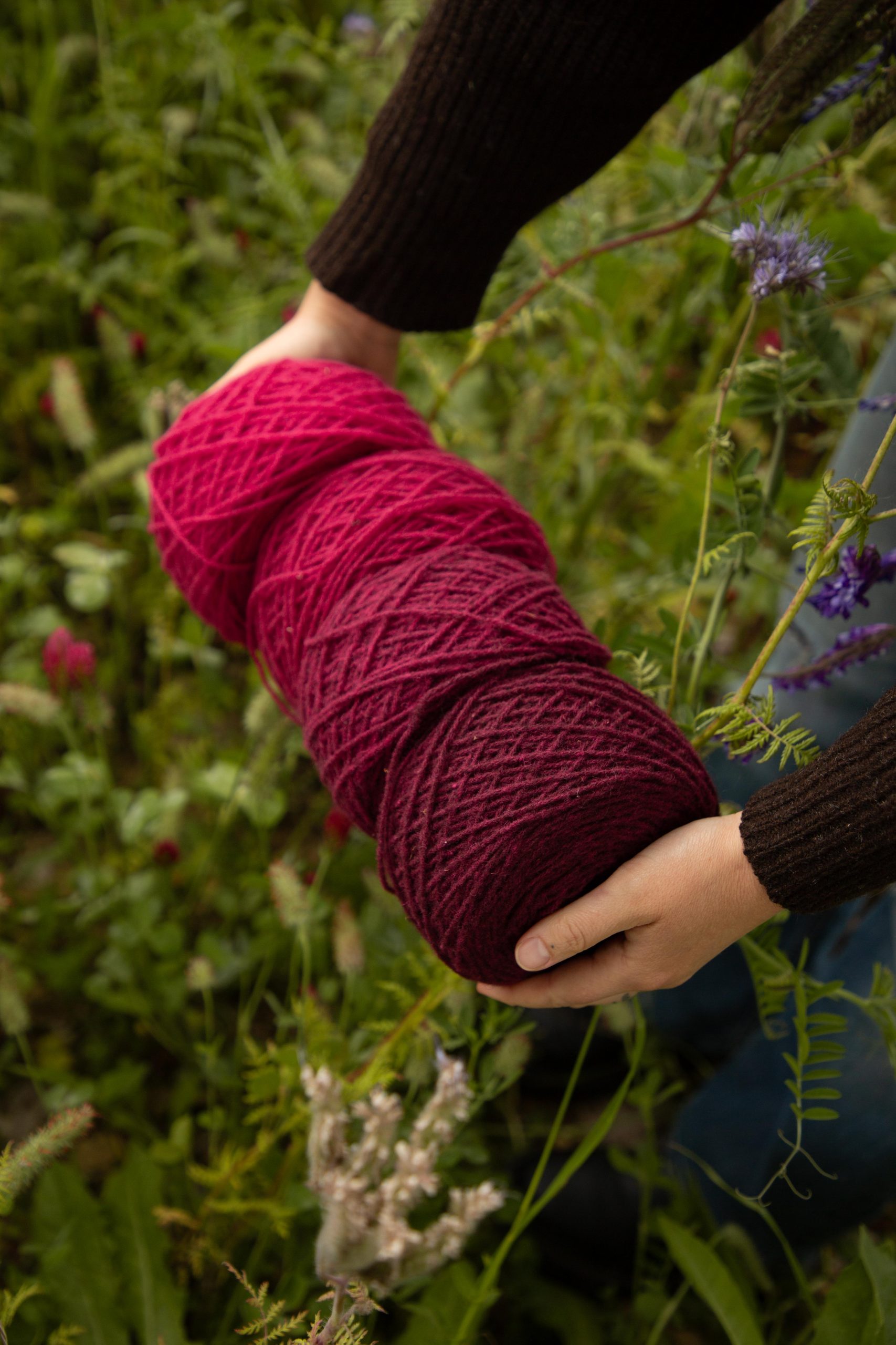 Pelotes de laine rose - gris anthracite