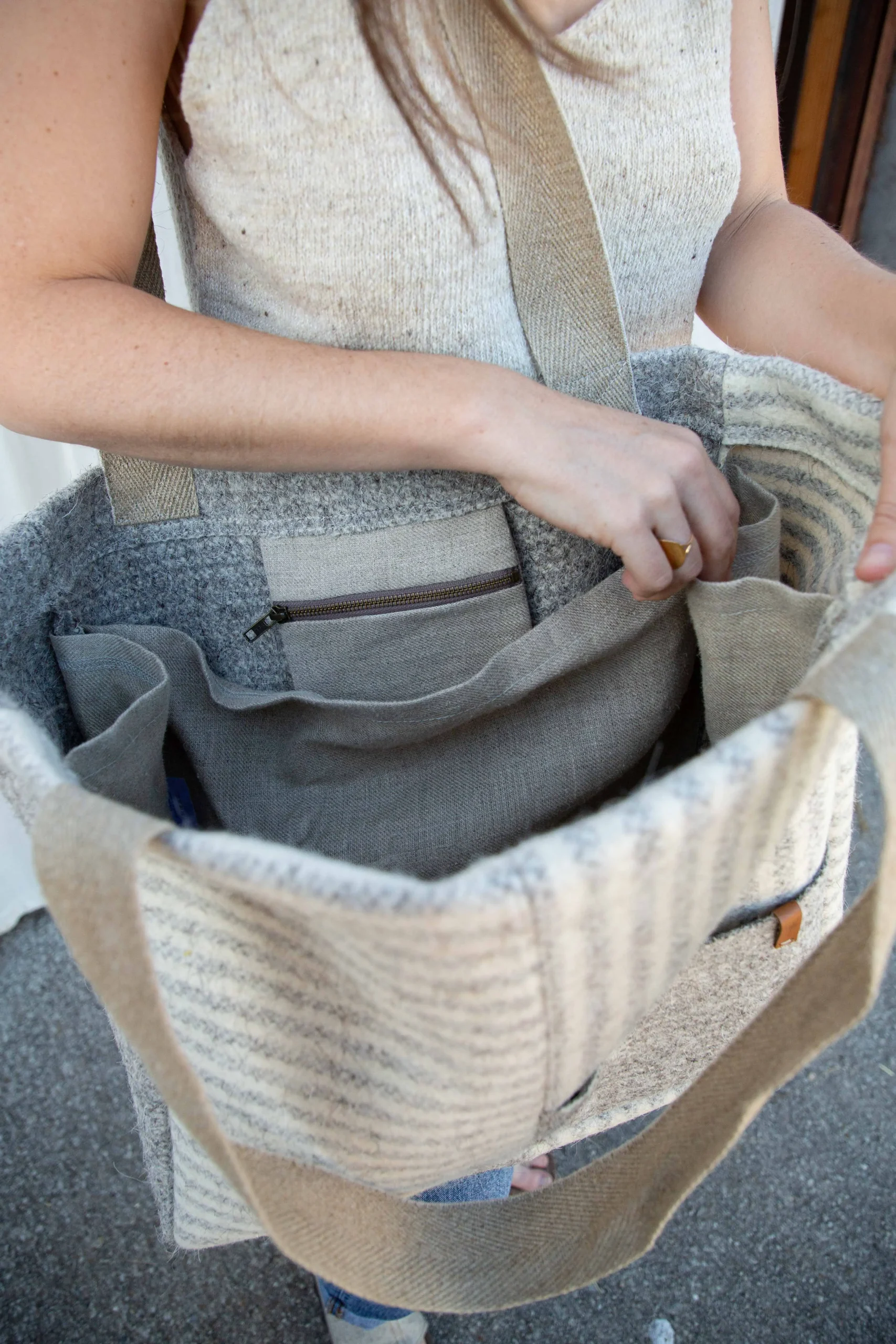 Sac en laine cabas